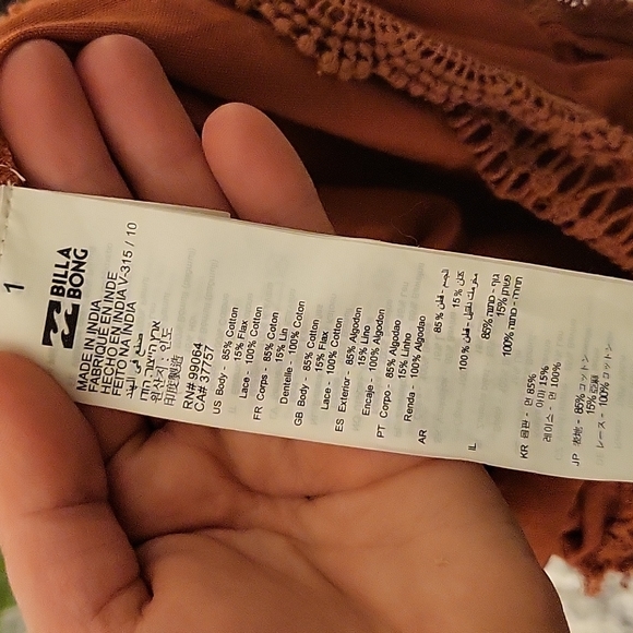 BILLABONG RED EARTH RARE JUMPSUI TALL  cotton - Picture 10 of 10